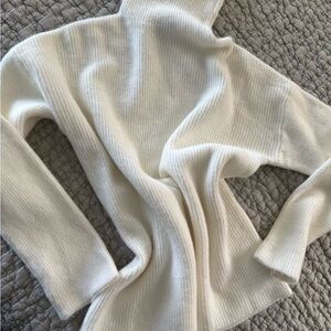 Coco + Carmen Ivory Ribbed Turtleneck Sweater